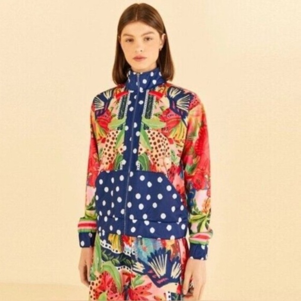 NEW Farm Rio Tropical Floral Jacket